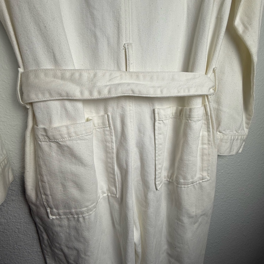 Boyish Cream Button-Up Belted Jumpsuit Size M. - Picture 8 of 14